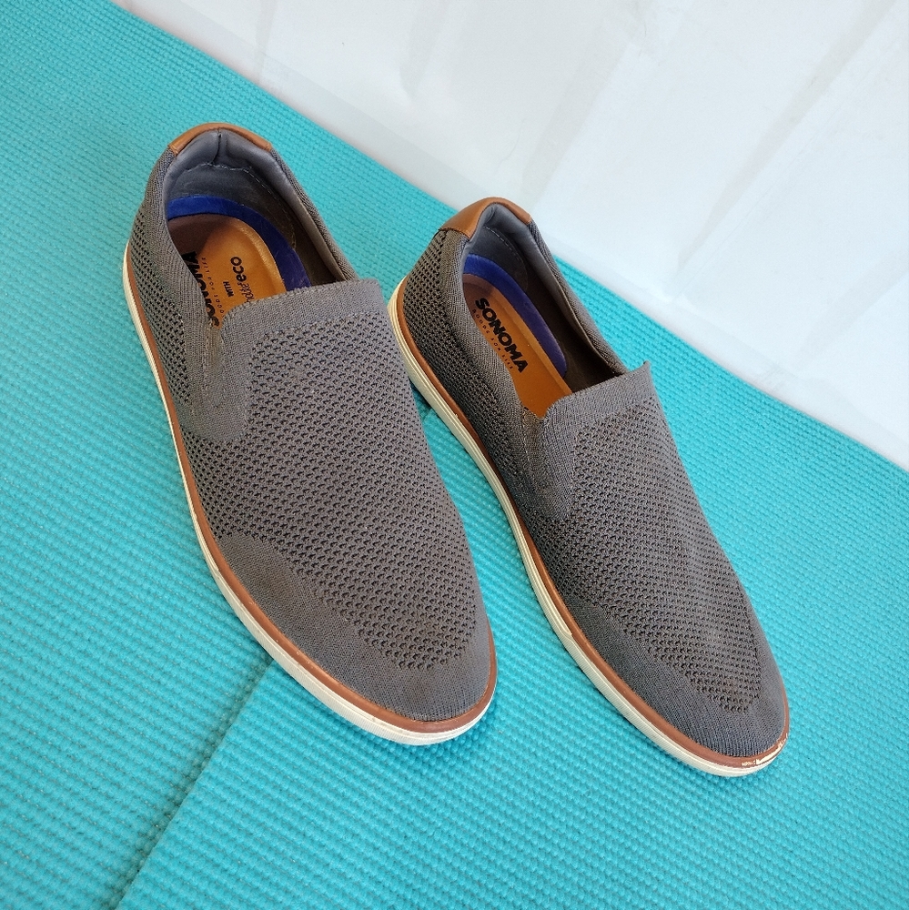 Sonoma Dewitt Men's Slip On Shoes Knitted Grey Ortholite 12M